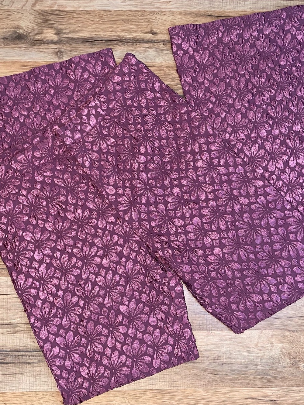 Free People Runaway Floral Flare Pants Crushed Berry